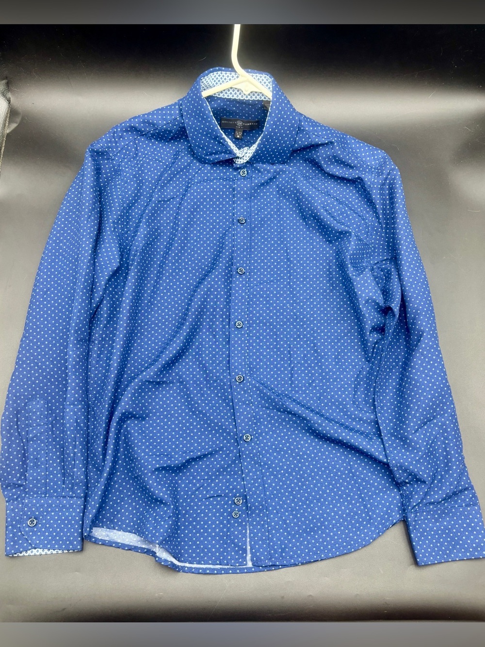 Society of Threads Men's Blue Slim Fit Dress Shirt Size Medium